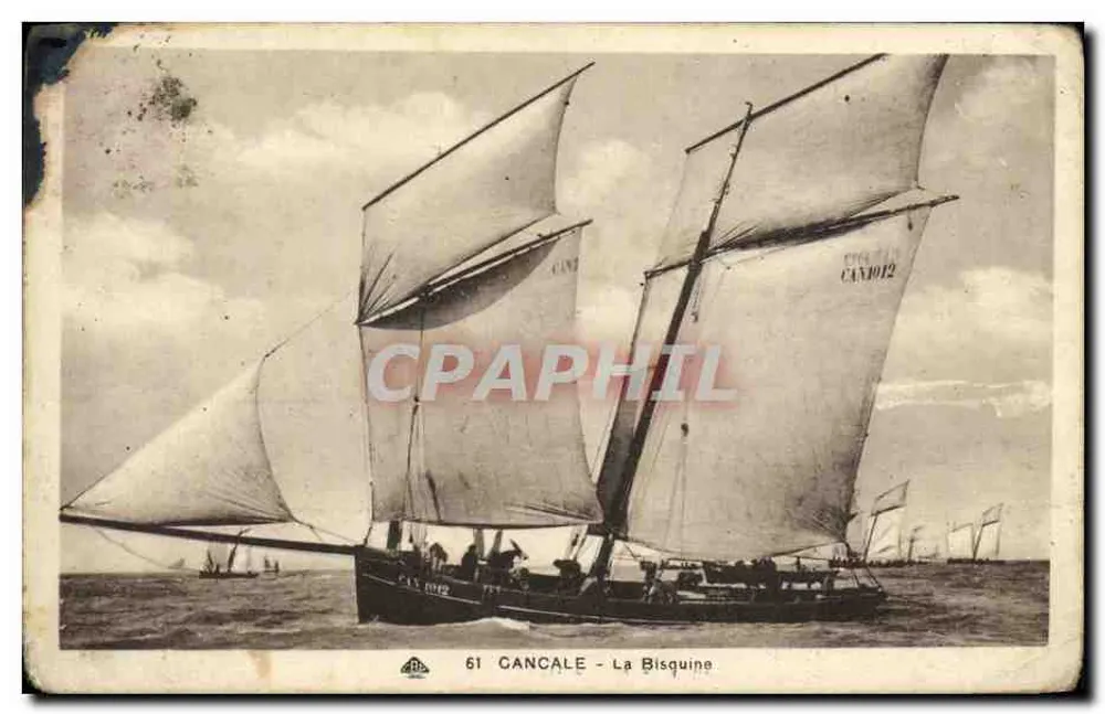 Cancal - La Bisquine — bateau à voile en mer — éditeur C. A. B. n° 61 - Frente
