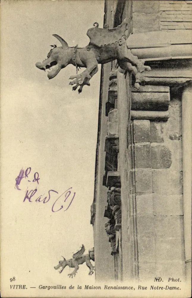 Fenster — Gargoyle der Renaissance-Haus, Rue Notre-Dame — ND. Phot. - Vorderseite