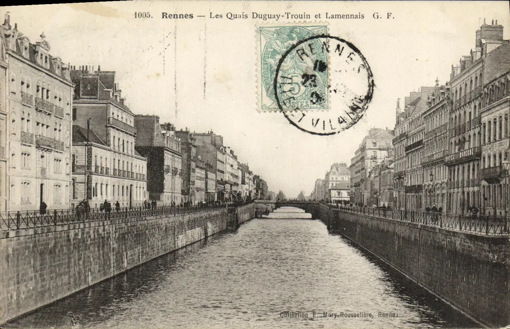 Rennes — Les Quais Duguay-Trouin und Lamennais — G. F. — Sammlung E. Mary-Roussellière - Vorderseite