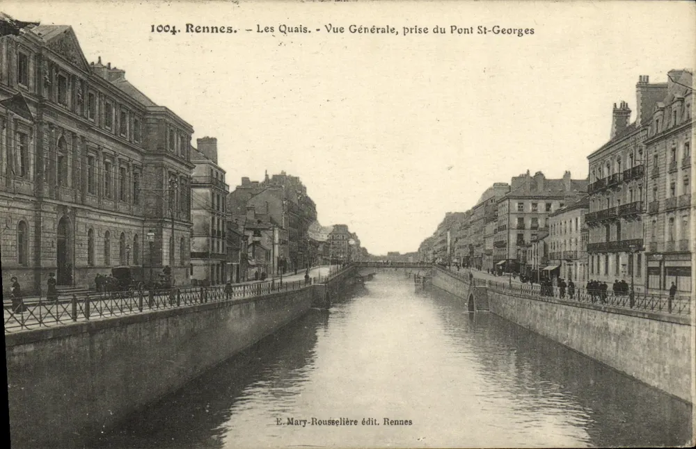 Rennes — Die Quais — Allgemeiner Blick vom Pont St-Georges — E. Mary-Roussellière Verlag, Rennes - Vorderseite