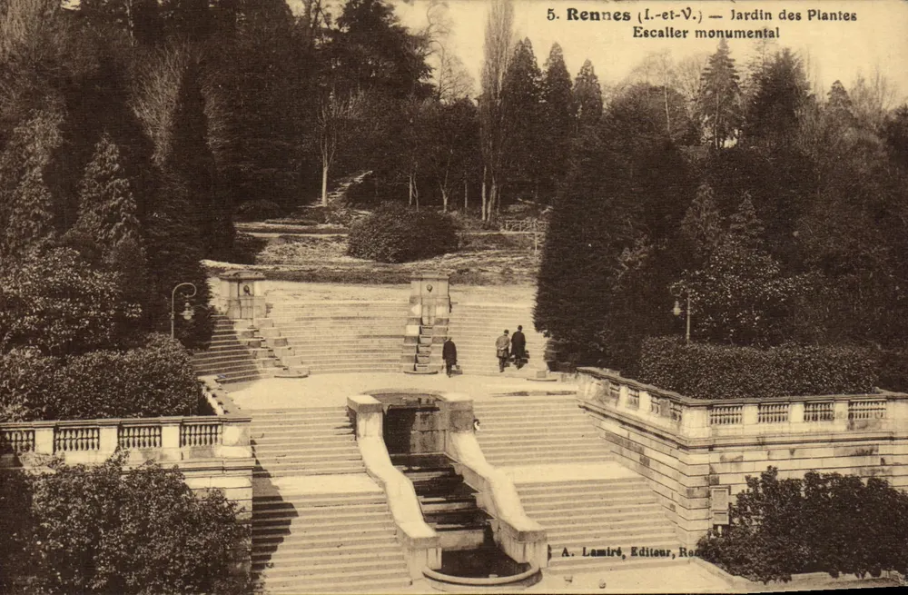 Rennes (Ille-et-Vilaine) — Jardin des Plantes — Monumentale Treppe — A. Lamiré, Verlag, Rennes - Vorderseite