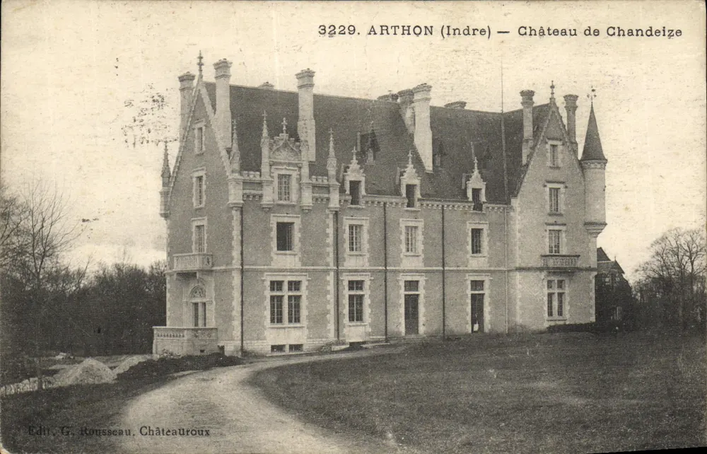 Arthon (Indre) — Castelo de Chandeize — Ed. G. Rousseau, Châteauroux - Frente