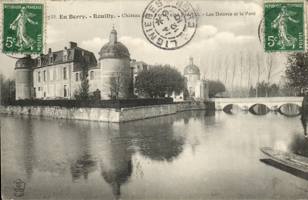 Schloss Beauvoir, Südostseite — Die Gräben und die Brücke — Reuilly, in Berry - Vorderseite