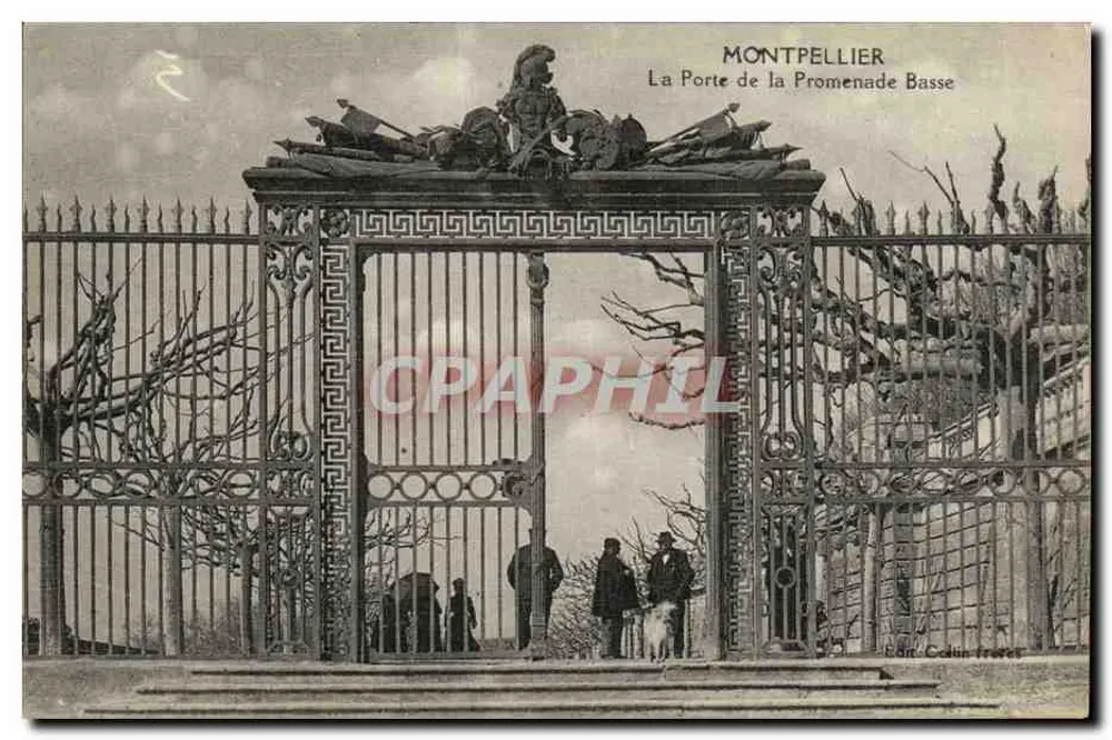 Montpellier — A Porta da Promenade Basse — Editor Colin Frères - Frente