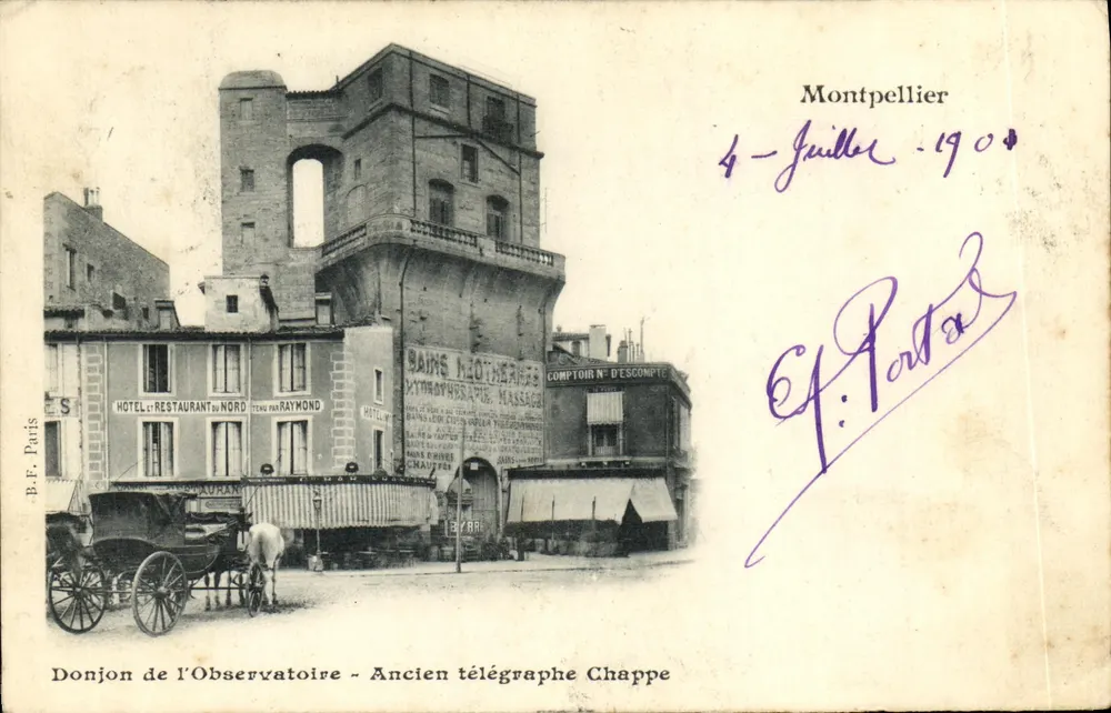 Turm des Observatoriums - Ehemaliger Chappe-Telegrafen — Montpellier — B.F. Paris - Vorderseite