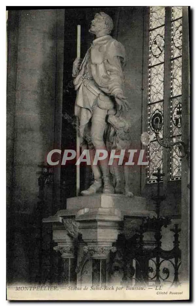 Montpellier — Estátua de São Roque por Baussau — Cliché Rouzaet - Frente