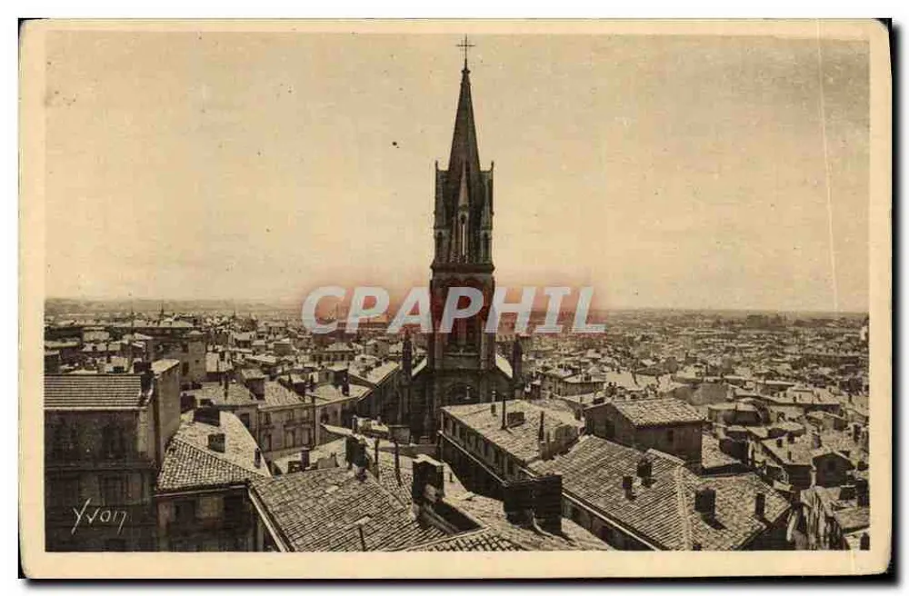 Montpellier (Hérault) — Panorama in Richtung der Kirche Sainte-Anne — Éditions d'Art Yvon, Paris - Vorderseite