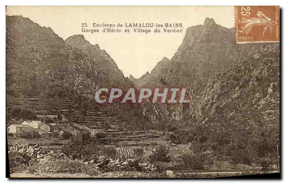 Gorges d'Héric und Dorf Verdier — Umgebung von LAMALOU-les-BAINS — Verlag Dialecte, Grand-Saint-Étienne - Vorderseite