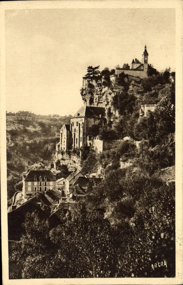 Rocamadour — Der Felsen vom Weg des l'Hospitalet aus gesehen — Les Arts Graphiques - Toulouse - Vorderseite