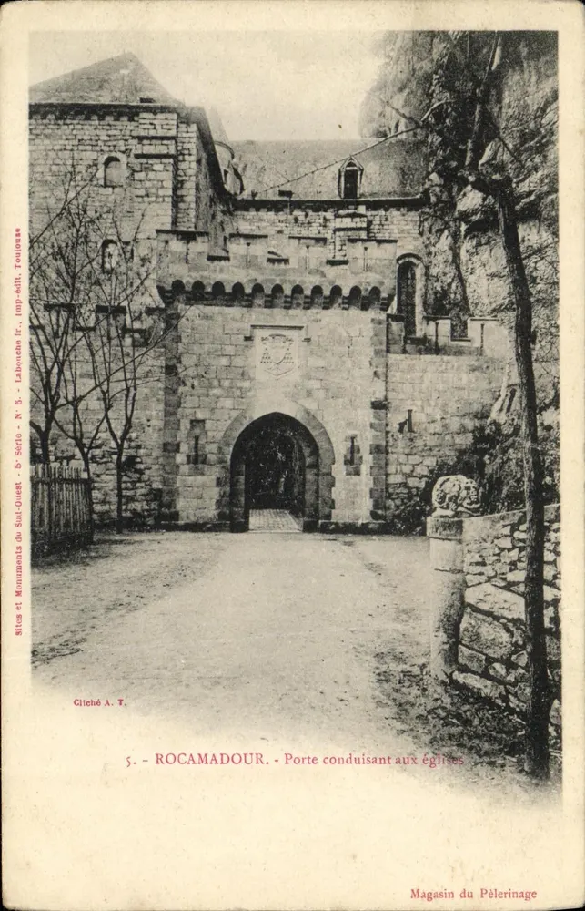 Rocamadour - Tor zur Kirche — Sehenswürdigkeiten und Denkmäler des Südwestens, Imp.édit. Laborieche, Toulouse, Nr. 5 - Vorderseite