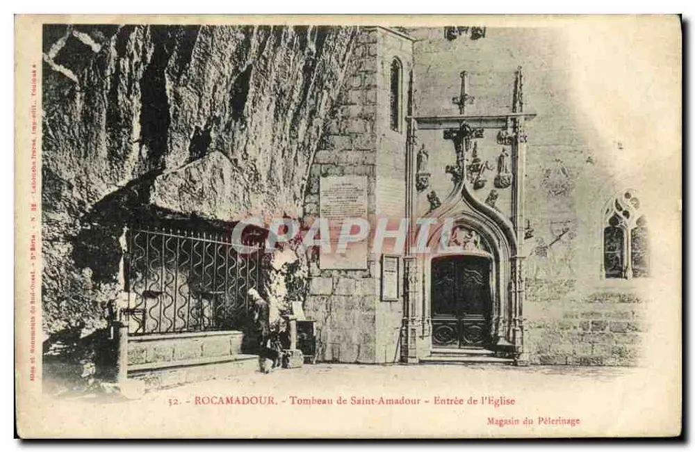 Rocamadour - Grabmal des heiligen Amadour - Eingang zur Kirche — Magasin du Pèlerinage, Nr. 52 - Vorderseite