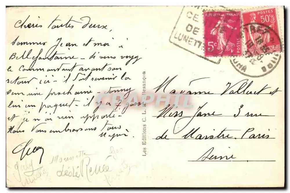 Bellefontaine (Jura) — Vista geral — Les Éditions C. L. Desançon, n° 13956 - Verso