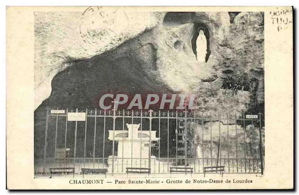 Chaumont — Parc Sainte-Marie — Grotte de Notre-Dame de Lourdes — Verlag: Librairie Jeanne d'Arc - Vorderseite