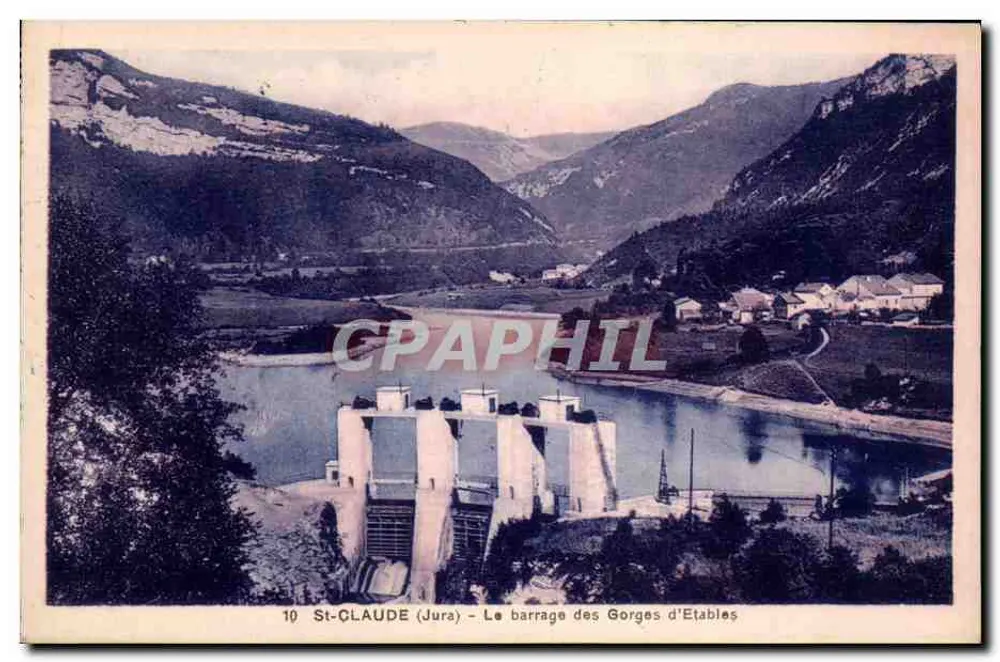 St-ClAUDE (Jura) — Widok na zapór Gorges d'Étables — Wydawnictwo St-ClAUDE (Jura) nr 10 - Awers