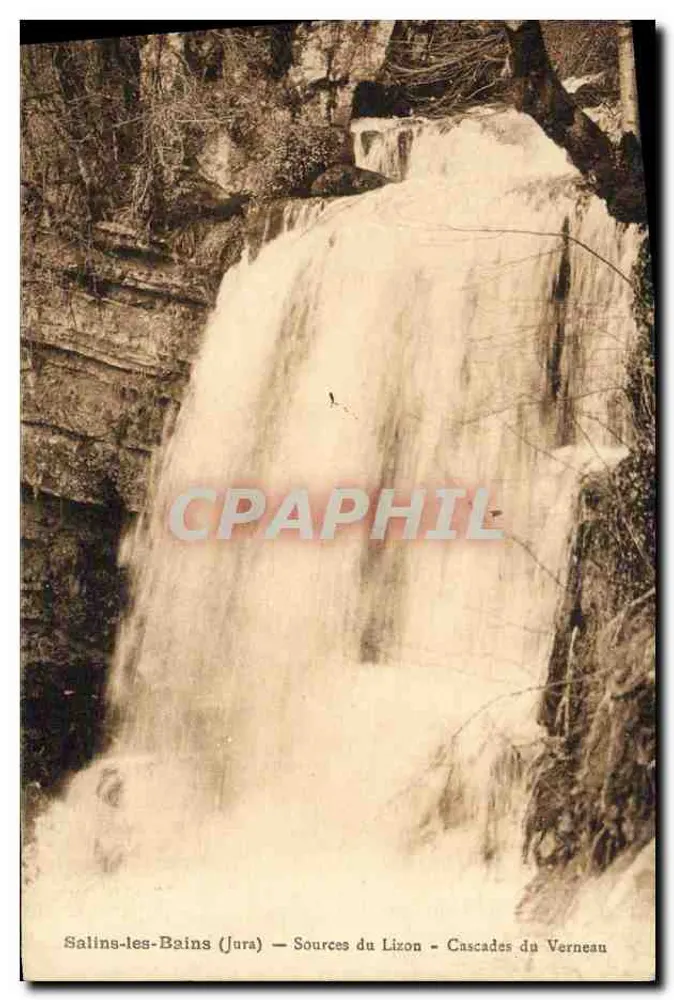 Salins-les-Bains (Jura) — Quellen des Lizon - Wasserfälle des Verneau — Verlag David Maruas - Vorderseite