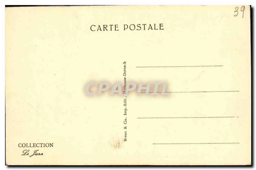 Salins-les-Bains — Gewölbe der Stadtverwaltung — Antike Ansichtskarte n°3977 - Rückseite