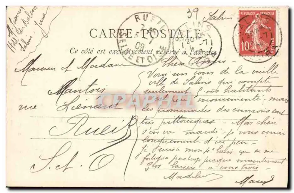 Salins-les-Bains (Jura) — La Torre de Florencia — n° 109 - Reverso