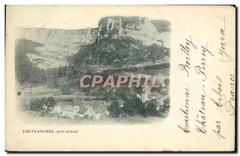 Les Planches, perto de Arbois — vista panorâmica das falésias — editor não visível - Frente