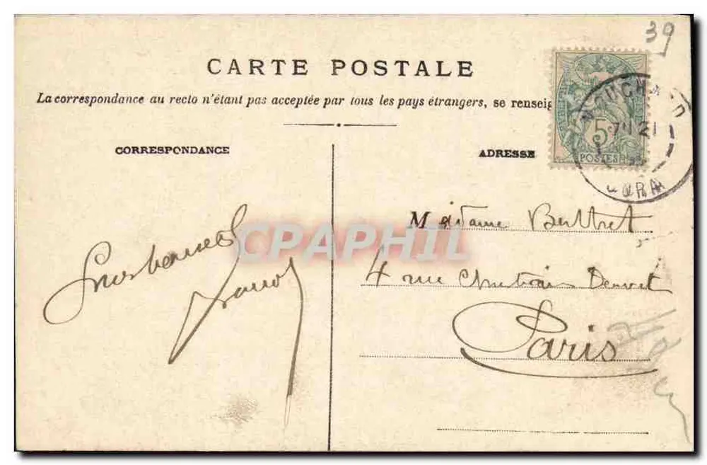 Route d'Arbois nach Champagnole — Percée des Ferrières — Teulet, Verlag Besançon - Rückseite