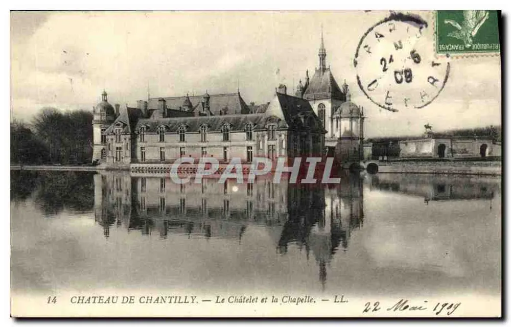 Schloss Chantilly — Das Châtelet und die Kapelle — LL. — LL. n°14 - Vorderseite