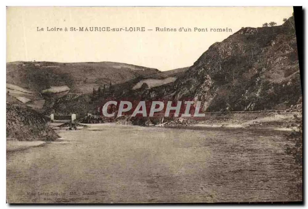 La Loire bei St-MAURICE-sur-LOIRE — Ruinen eines römischen Brückens — Mme Lefebvre, Gilly, Beaune - Vorderseite