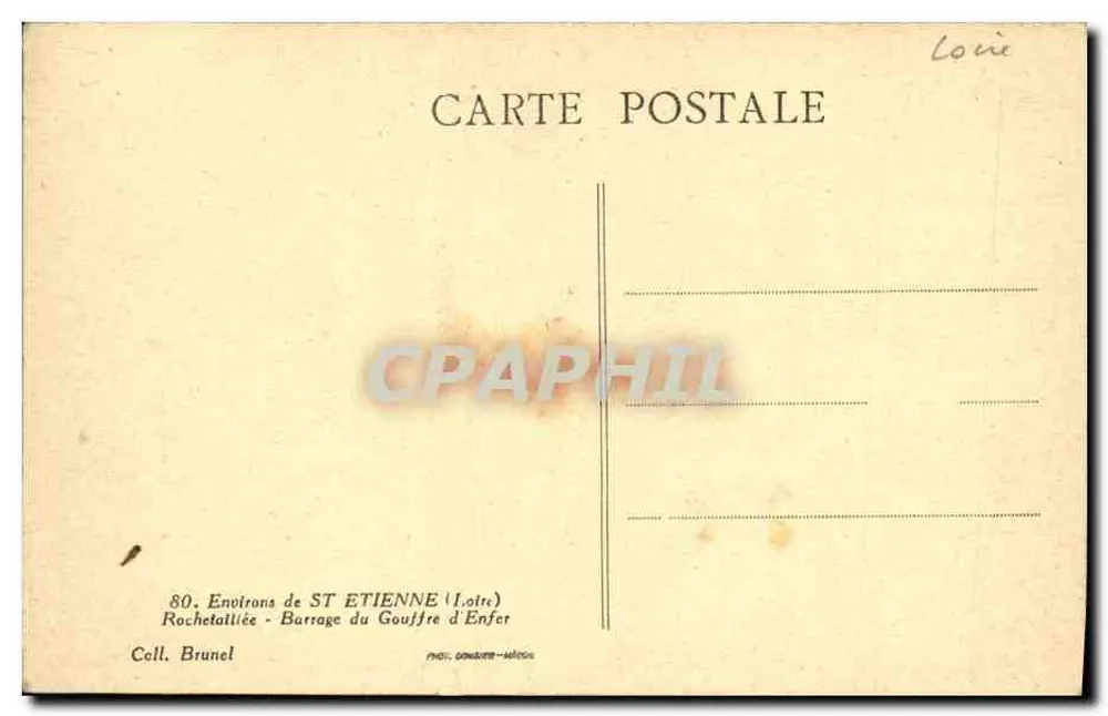 Staudamm des Gouffre d'Enfer — Rochetallée — Verlag Brunel - Rückseite