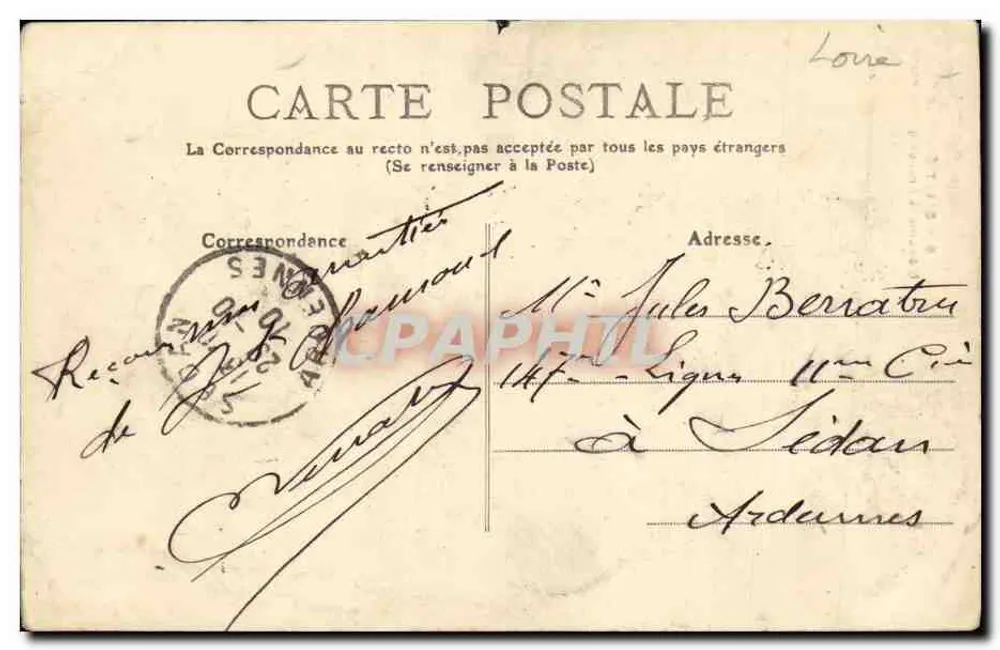 Saint-Étienne — Monument Francisque Garnier — editor M.T. n°3 - Verso