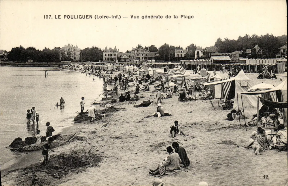 Le Pouliguen (Loire-Inf.) — Allgemeiner Blick auf den Strand — F. Chapeau, Verlag Nantes - Vorderseite