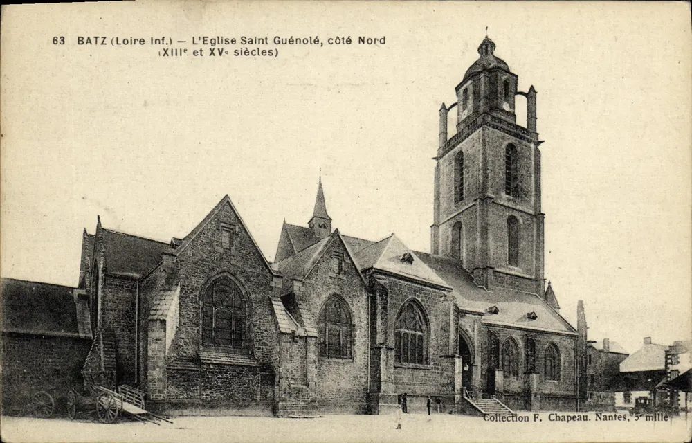 Batz (Loire-Inf.) — Kirche Saint Guénolé, Nordseite — Sammlung F. Chapeau, Nantes, 5. Jahrtausend - Vorderseite