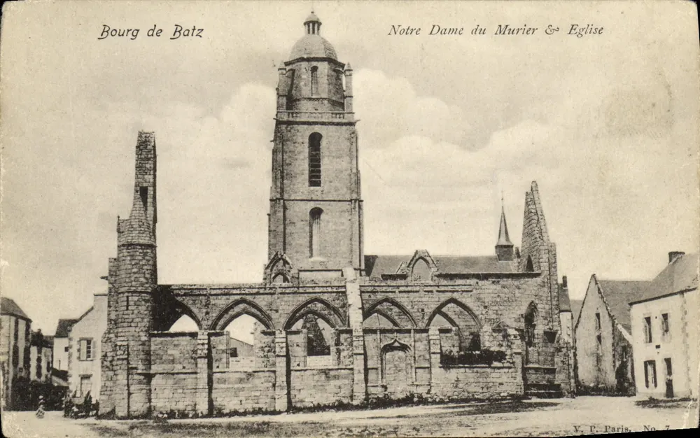 Dorf Batz — Ruinen der Kirche Notre-Dame du Murier — V. E. Paris, Nr. 7 - Vorderseite