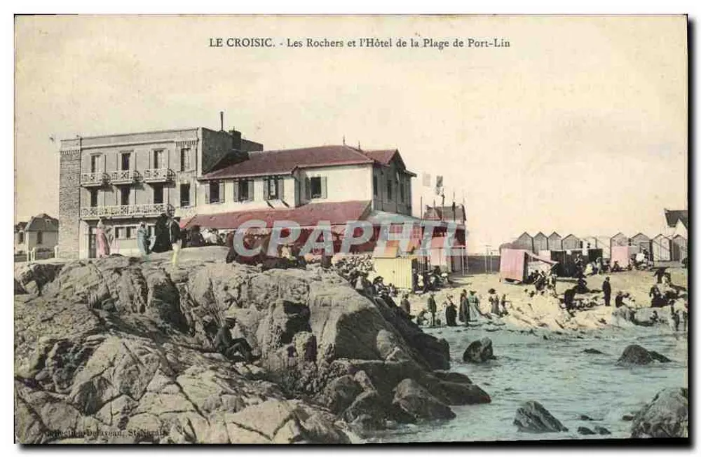 Le Croisic - Die Felsen und das Hotel de la Plage de Port-Lin — Verlag: Société d'Éditions de la Plage, St-Quentin - Vorderseite