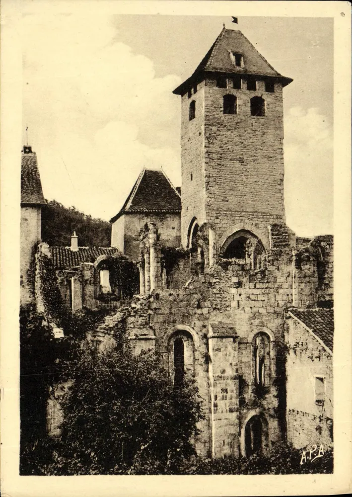 Vale do Célé - 4. Marcilhac (Lot) - Torre da Igreja e Ruínas da Igreja Abbatial (Monumento Histórico do Século XII) — Edição DELMAS, Marcilhac - Frente