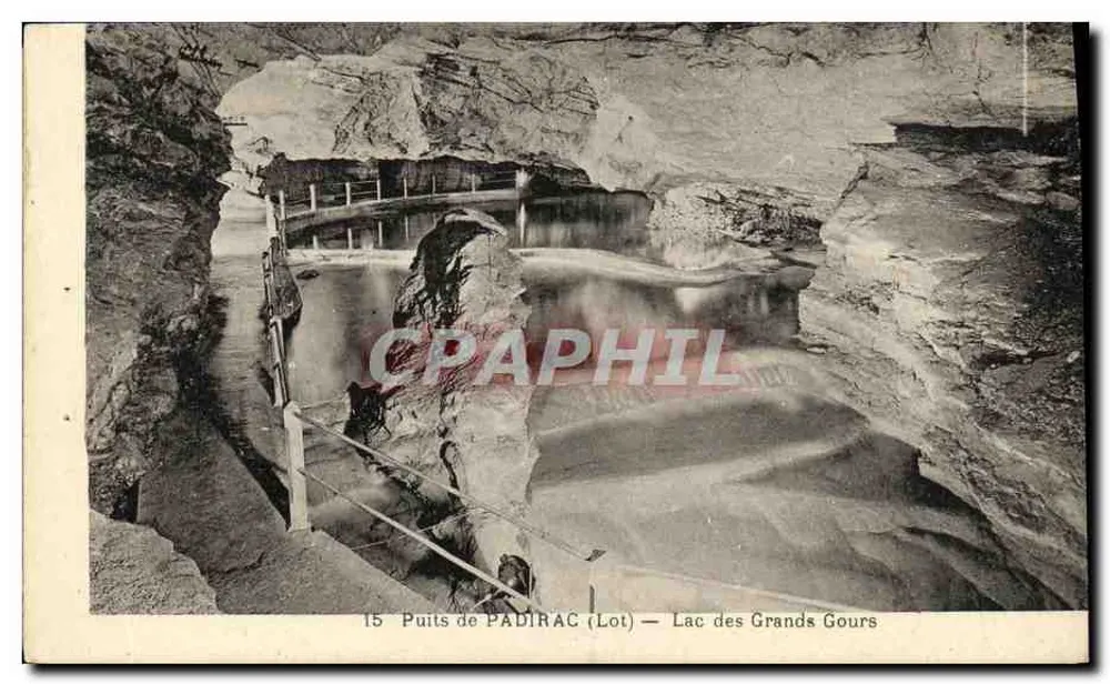 Poço de Padirac (Lot) — Lago dos Grandes Gours — Phototypie-Hélio Francesa - Frente