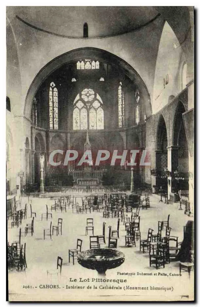 Cahors - Interior da Catedral (Monumento Histórico) — Fototipia Dubernet e Fattu, Cahors, n° 2061 - Frente
