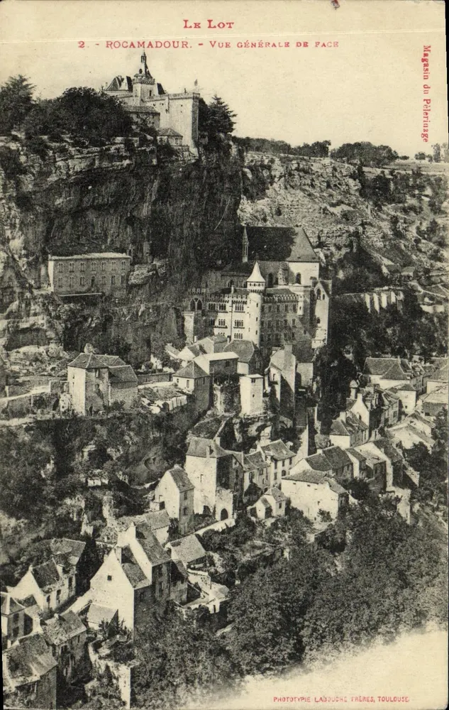Rocamadour — Vista geral da frente — Fototipia Laquuche Frères, Toulouse - Frente