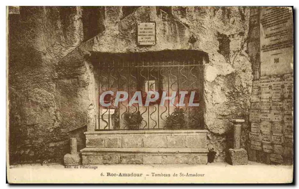 Roc-Amadour — Tumba de São Amadour — Editor H. Port Henri Bassom, Toulouse - Frente