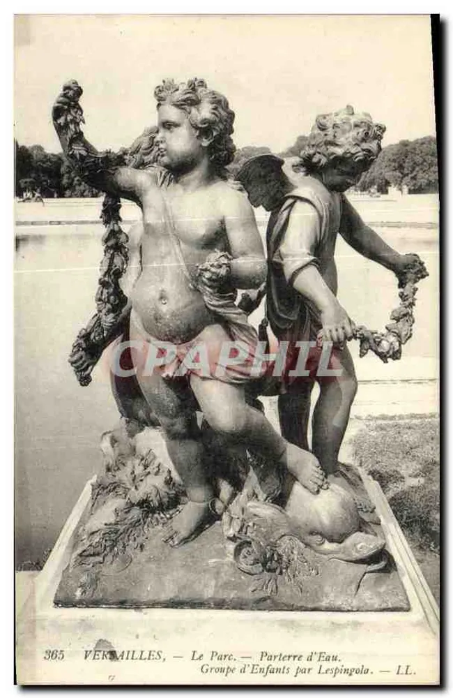 Versailles — Der Park — Wasserparterre — Gruppe von Kindern von Lespingola — LL. n° 365 - Vorderseite