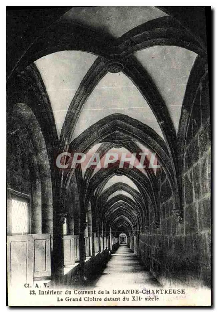 Interior do Grande Cloître — Grande-Chartreuse — CI. A. V. n°32 - Frente