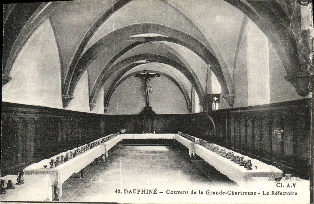 Dauphiné - Mosteiro da Grande-Chartreuse - O Refeitório — Cl. A.V. n°43 - Frente