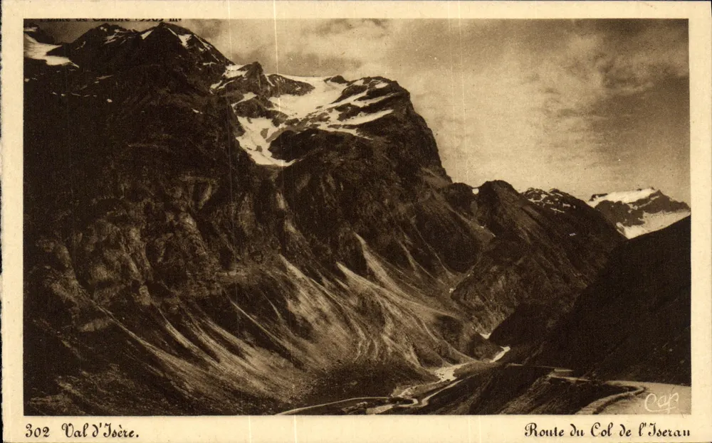 Val d'Isère — Rota do Col de l'Iseran — Editor: Cie des Arts Photomécaniques, Schiltigheim - Frente