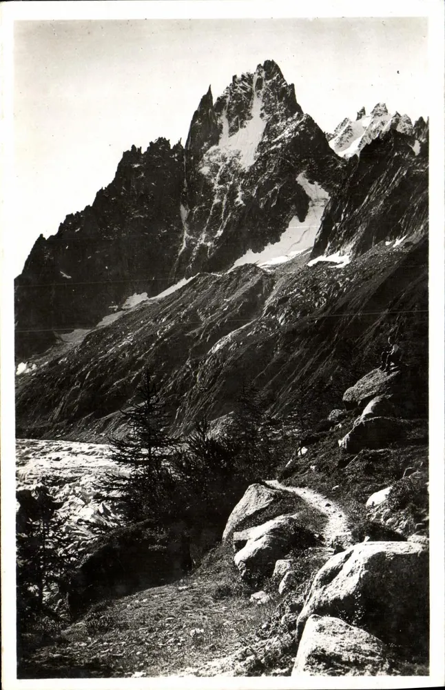 Die Grands Charmoz und die Aiguille Blaïlière — Montenvers — Edition La Girogne, Straßburg - Vorderseite