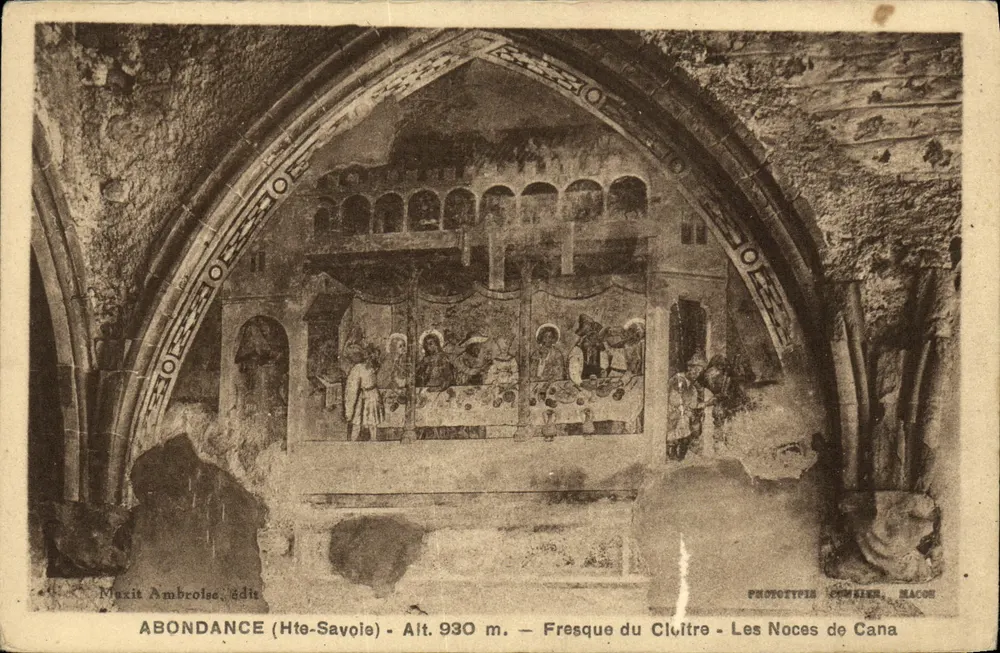 Abondance (Hoog Savoie) — Fresco van het Cluître — De huwelijksfeest van Kana — uitgave door Maxit Ambroise - Voorkant