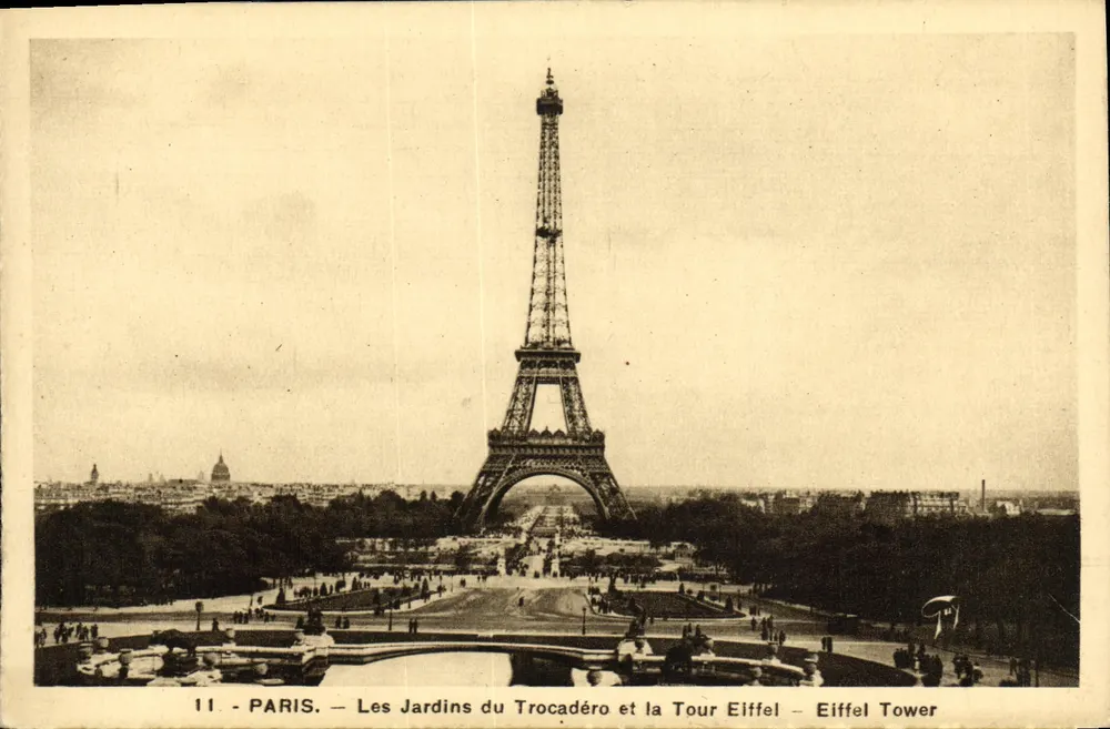Paris — Die Gärten des Trocadéro und die Eiffelturm — Verlag A. Leconte, Paris - Vorderseite