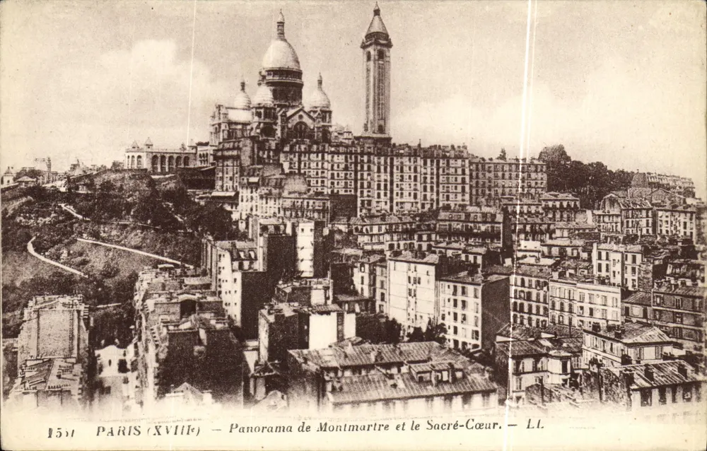 Paris (18. Jahrhundert) — Panorama von Montmartre und dem Sacré-Cœur — L.L. - Vorderseite