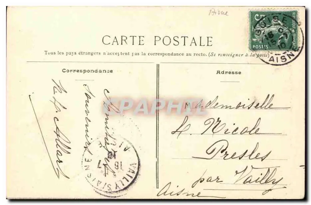 Saint-Quentin - Monumentale Kamin der Stadtverwaltung — P. D. n°77 - Rückseite