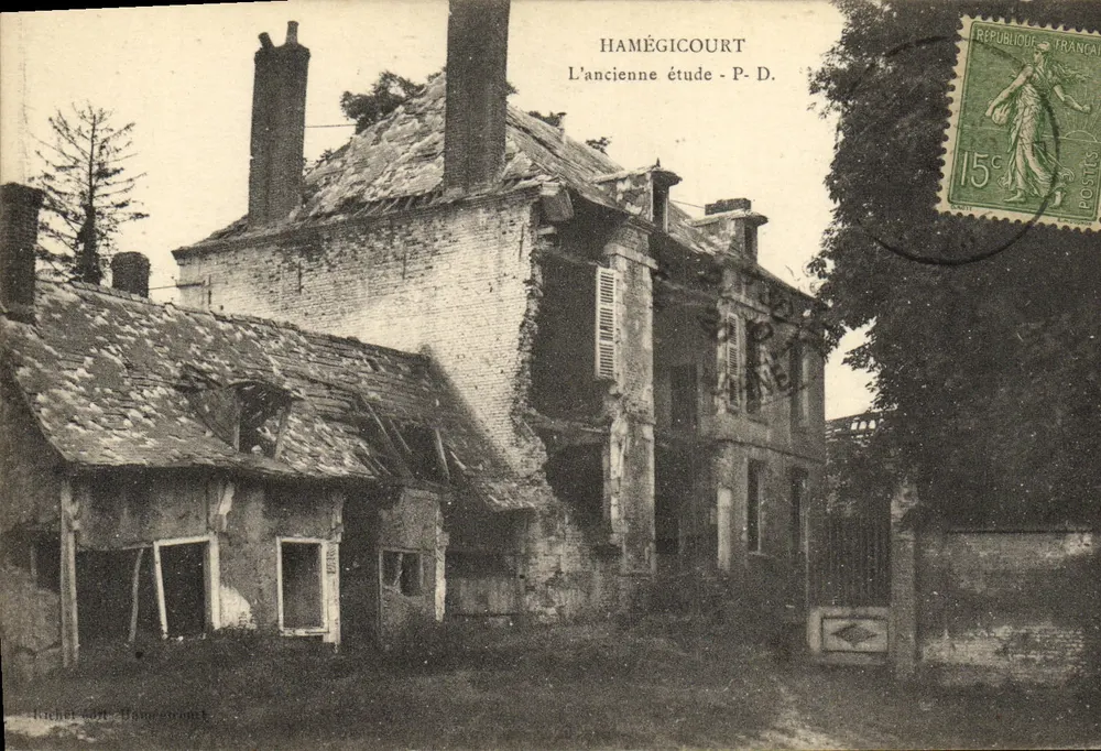 Hamégicourt — A antiga oficina — P.-D. — Rachet & Bonnount - Frente