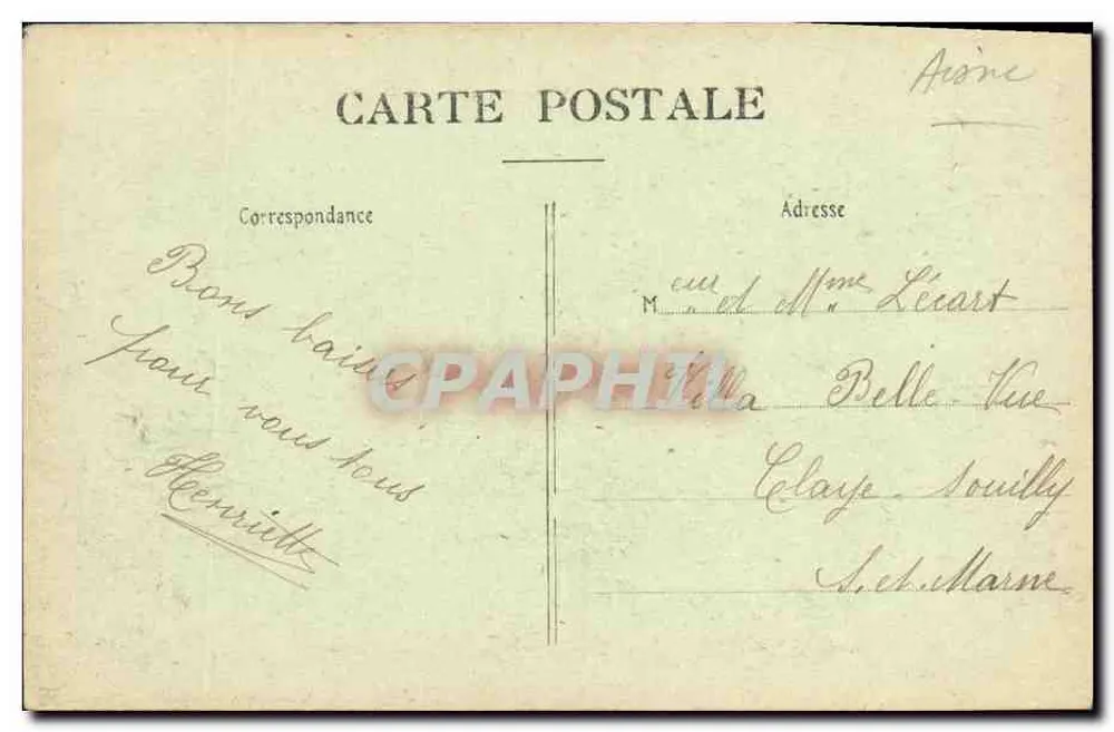 Hamégicourt — A antiga oficina — P.-D. — Rachet & Bonnount - Verso