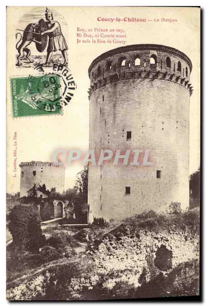 Coucy-le-Château — O Donjon — L. Leclère, editor, La Fère - Frente