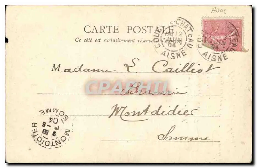 Castelo de Goucy — A entrada — B. F., Paris - Verso