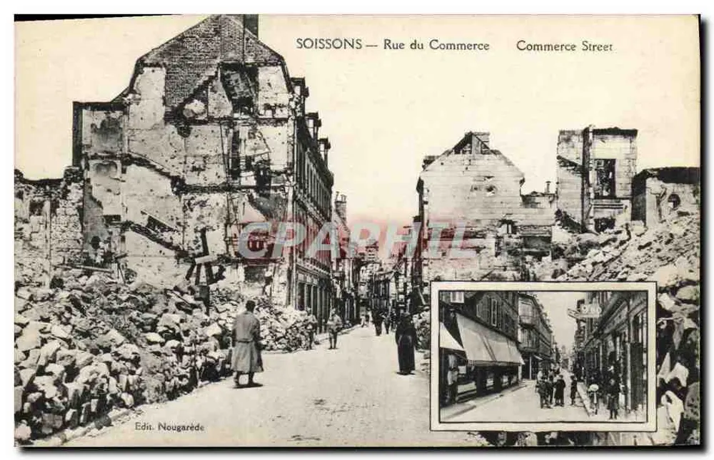 SOISSONS — Rue du Commerce — Ed. Nougaredé - Frente